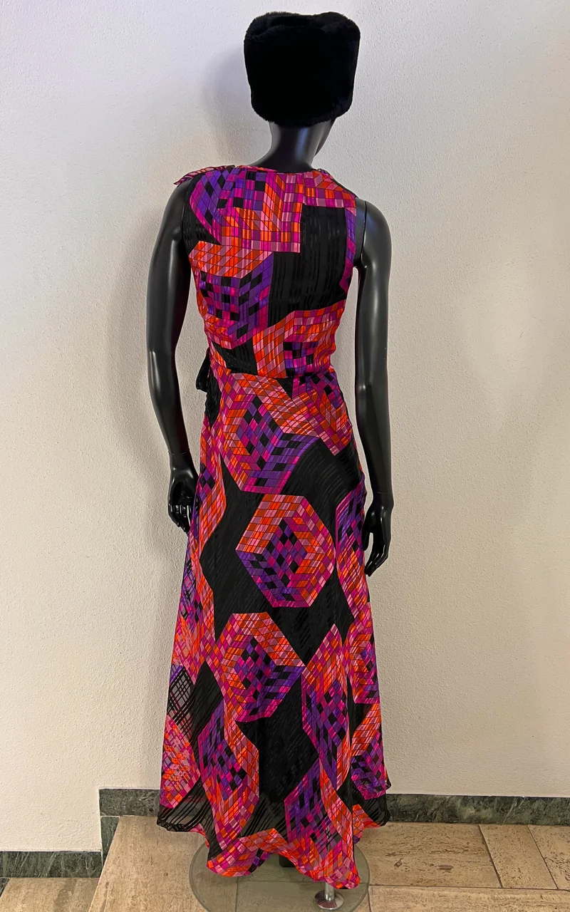 Vintage Psychedelic 70s Maxi Dress