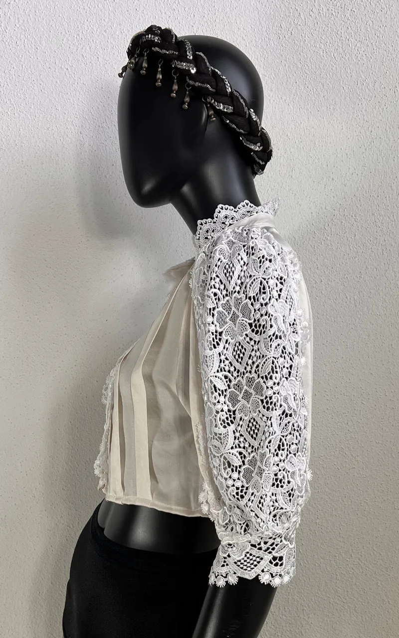 Vintage Reworked Cropped Silk Blouse