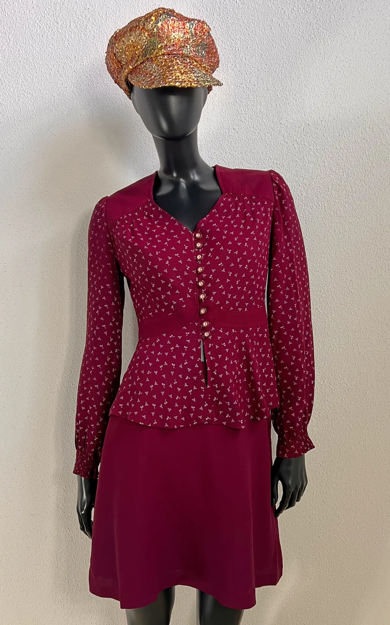 Vintage 70s Blouse and Mini Skirt