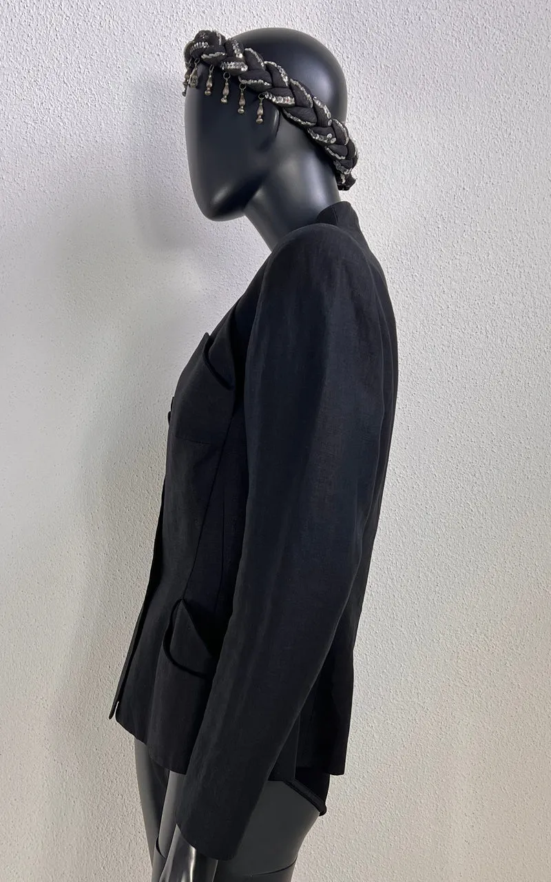 Vintage Emmanuelle Khanh Scallop Linnen Blazer