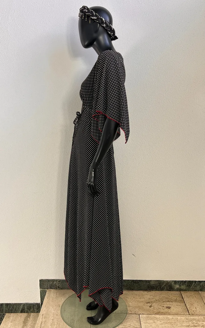 Vintage 70s Polka Dot Maxi Dress