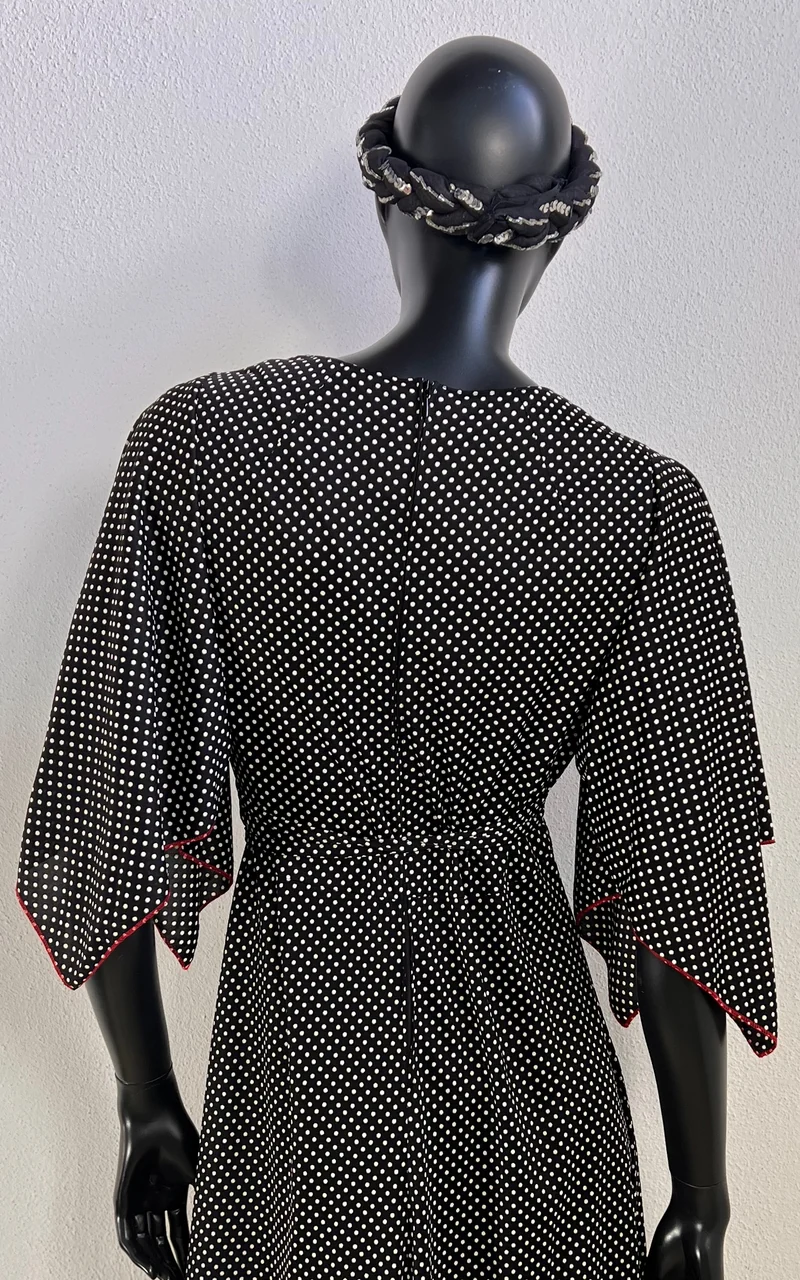Vintage 70s Polka Dot Maxi Dress