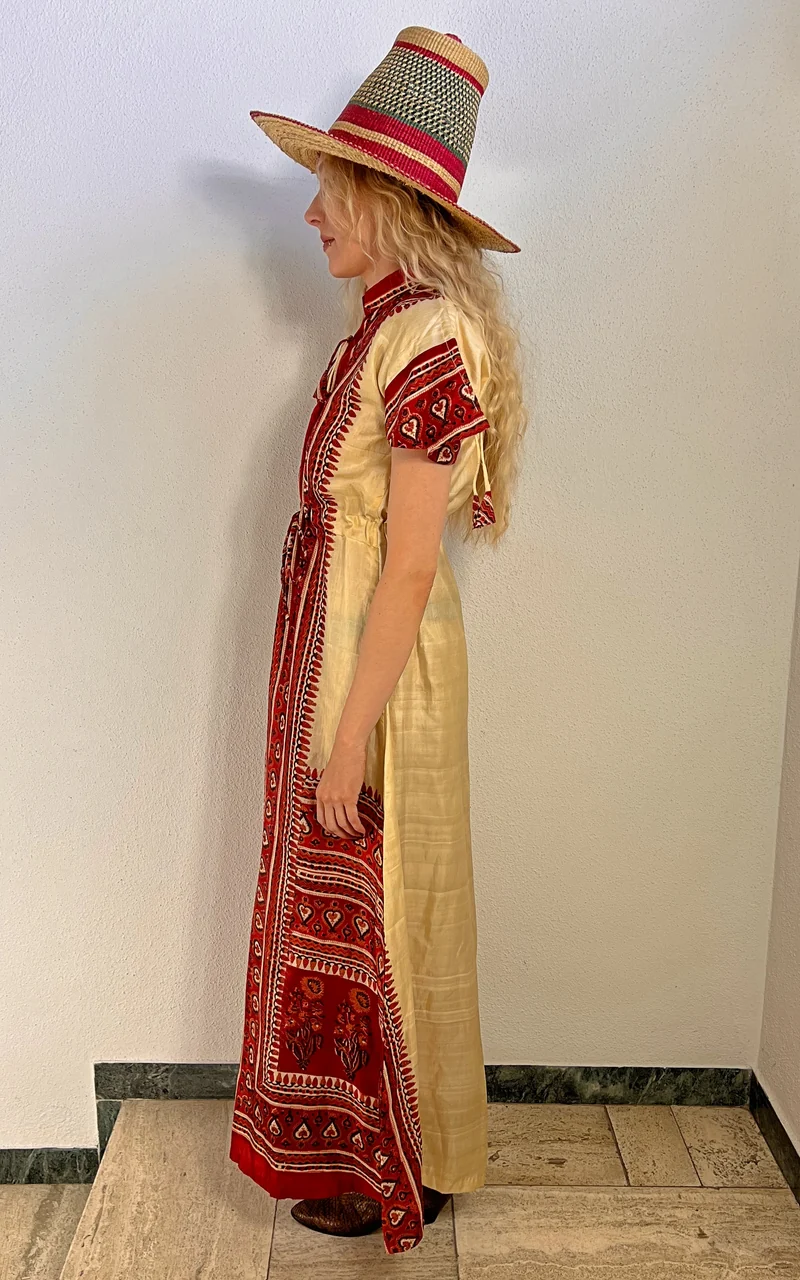 Vintage 70s Maxi Silk Dress