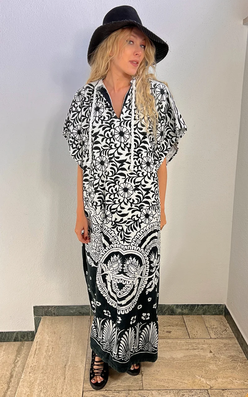 Vintage 70s Toweling Caftan Dress