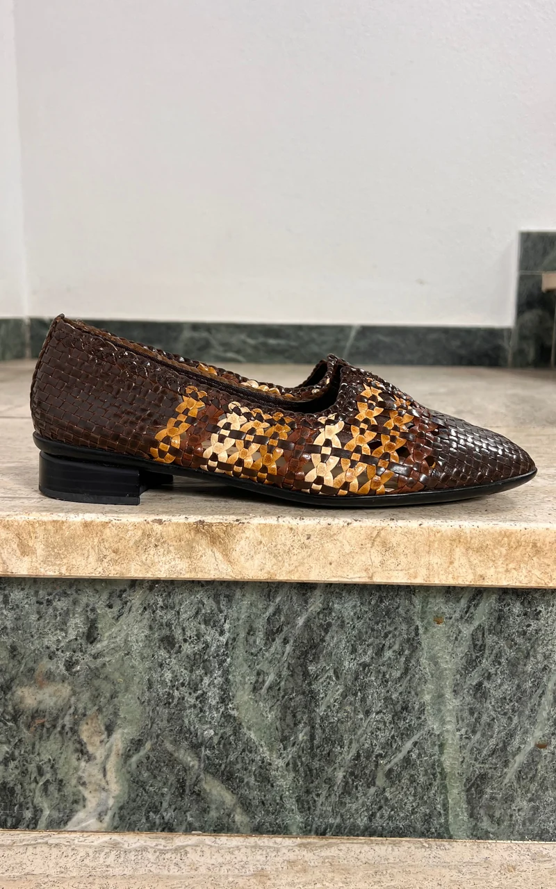 Vintage Brunate since 1926 Woven Leather Loafers 40