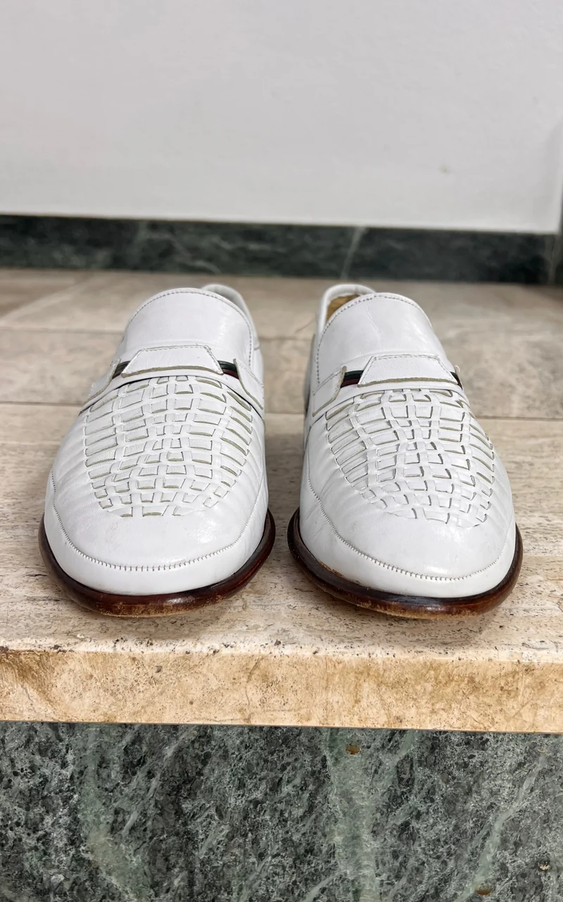Vintage MENS White Leathers Loafer 42,5