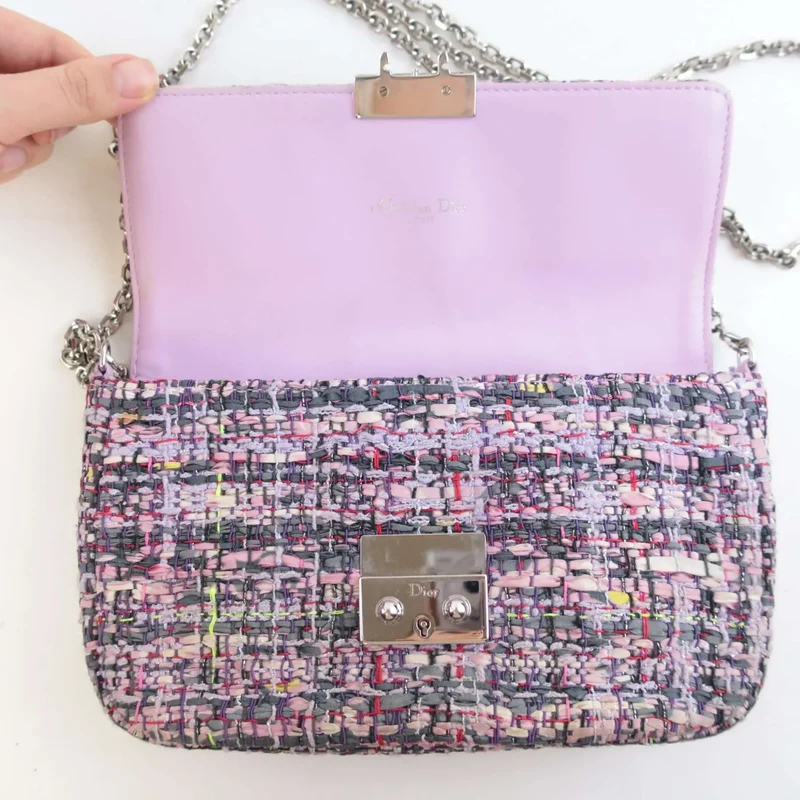 Christian Dior Limited Edition Tweed Miss Dior Clutch