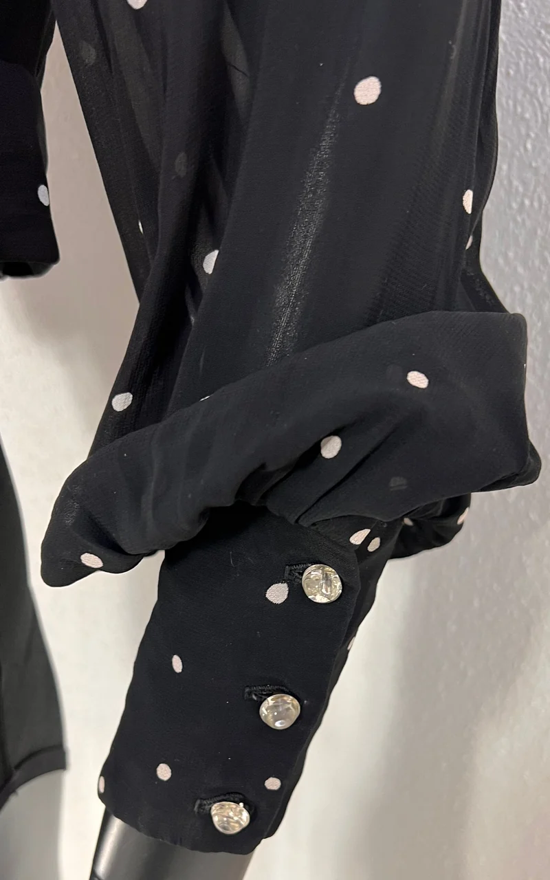Vintage 40s Polka Dot Silk Blouse
