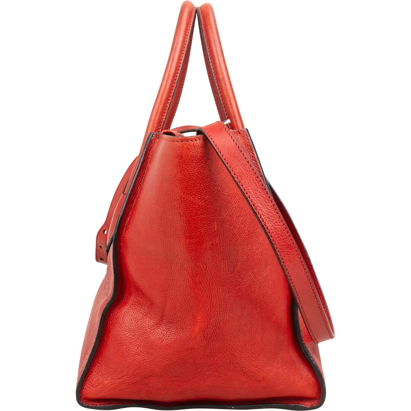 Prada Glaced Grained Leather Double Zip Tote Shopper Handbag