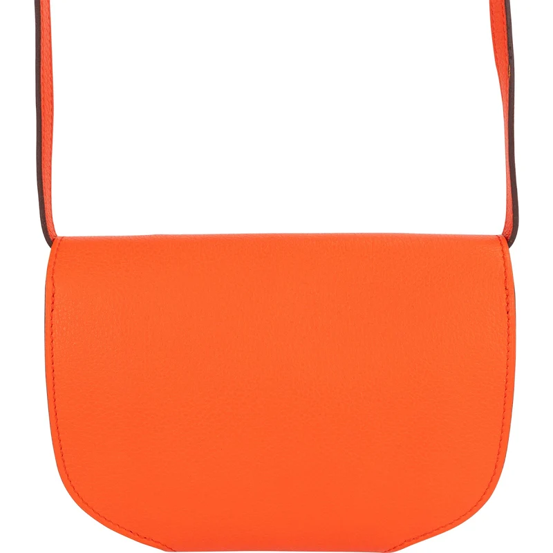 Hermès Orange Clemence Leather Convoyeur Crossbody Bag