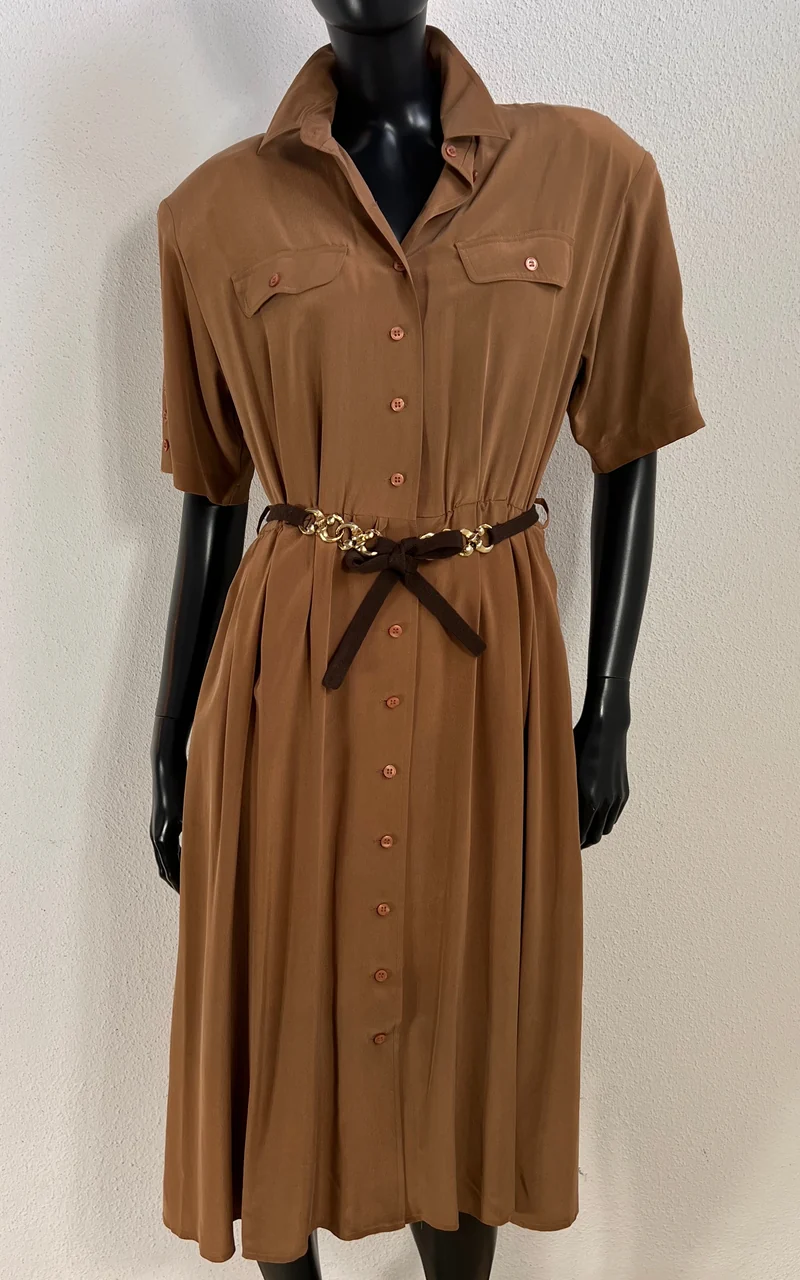 Vintage Brown Silk Dress
