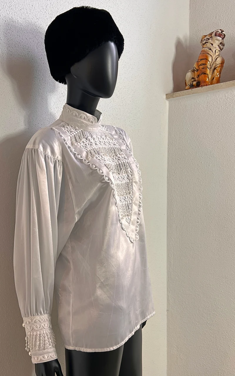Vintage 80s Cris-Devi Mother of Pearl Blouse