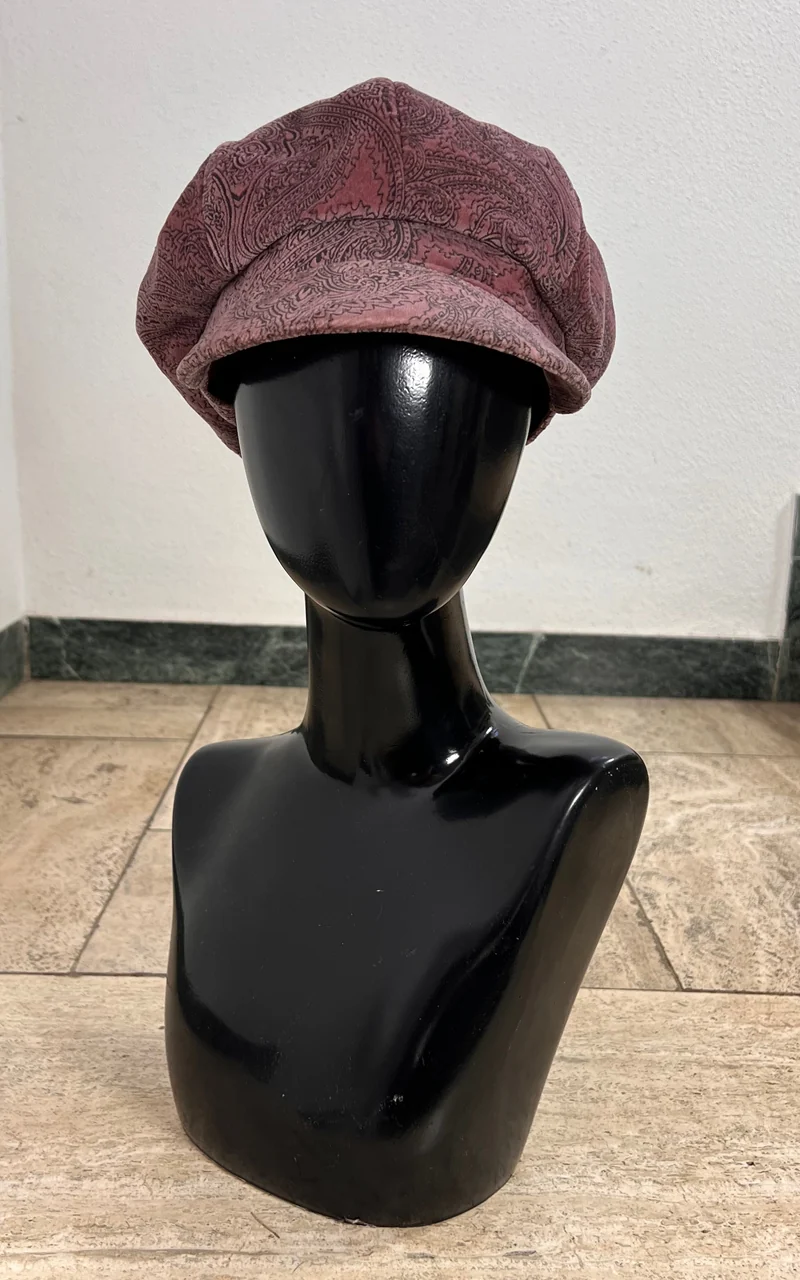 Vintage Paisley Velvet Baker Boy Hat