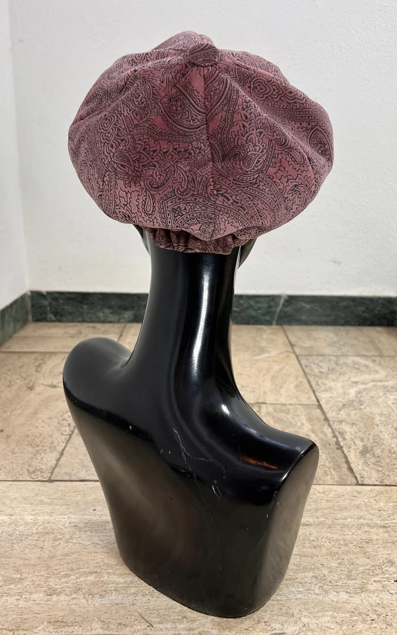 Vintage Paisley Velvet Baker Boy Hat