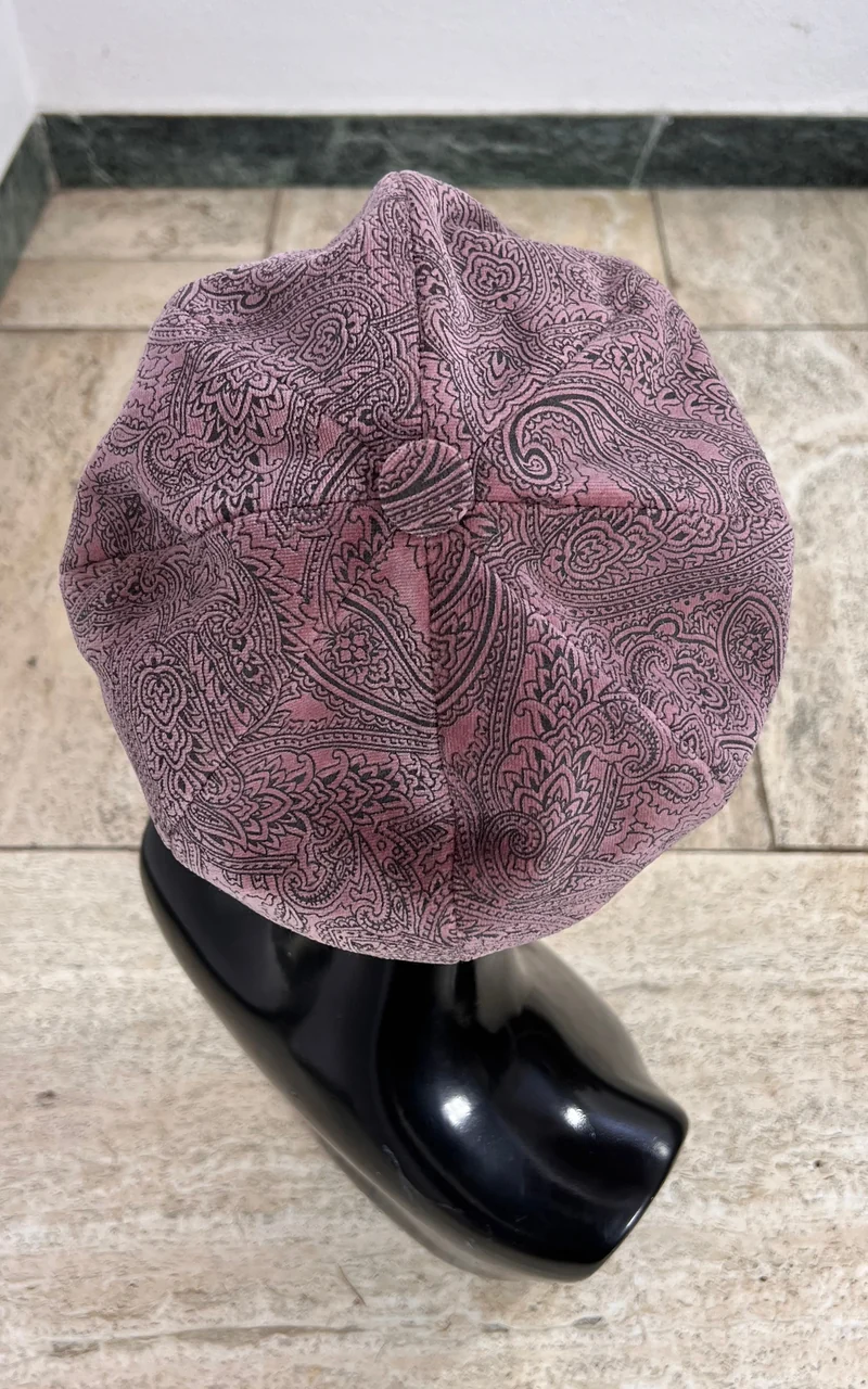 Vintage Paisley Velvet Baker Boy Hat