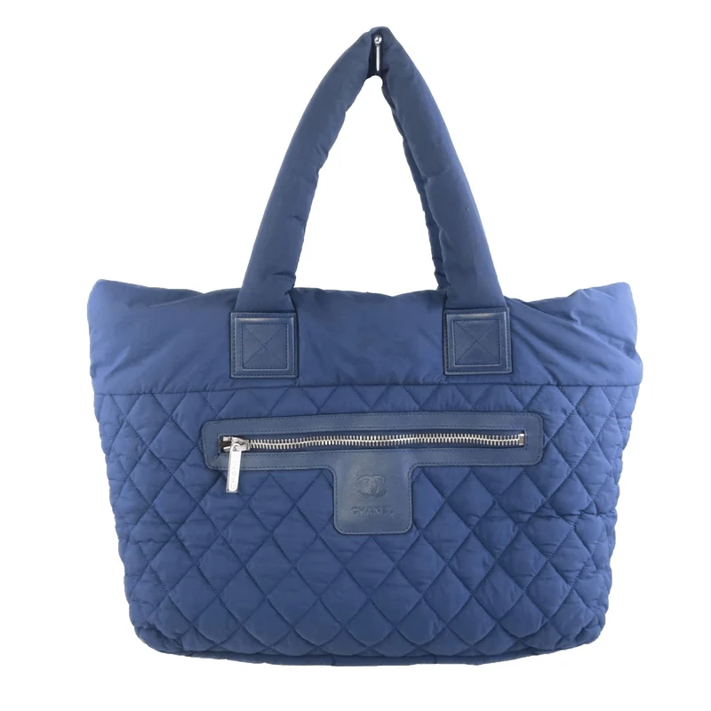 Chanel Blue Khaki Nylon Reversible Cocoon Tote Bag
