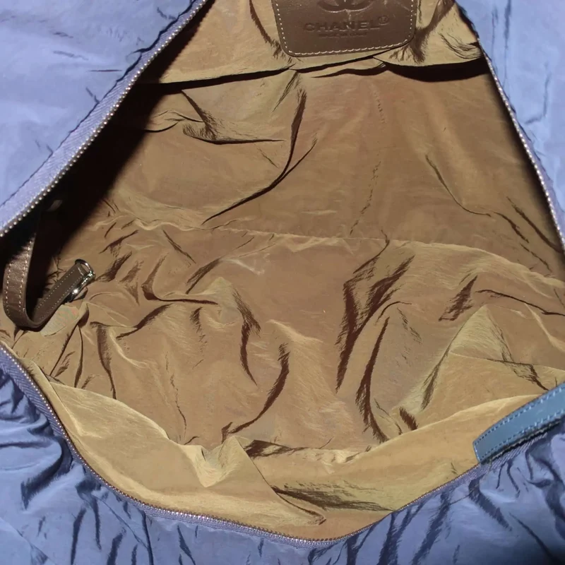Chanel Blue Khaki Nylon Reversible Cocoon Tote Bag