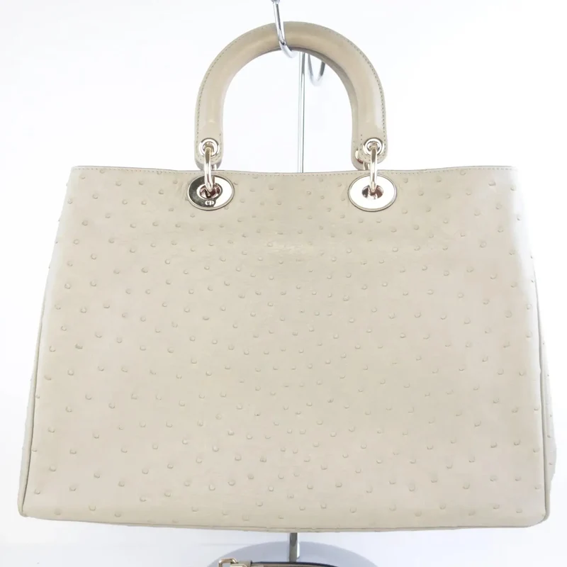 Dior Large Beige Ostrich Diorissimo Tote Bag