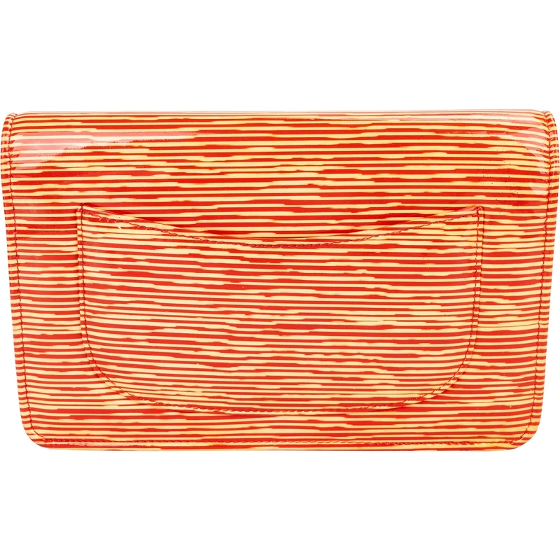 Chanel Striped Patent Leather Wallet on Chain Crossbody Bag