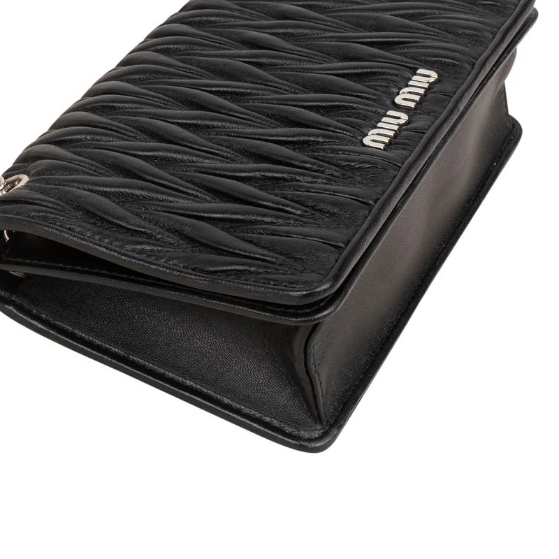 Miu Miu Matelassé Nappa Leather Crystal Small Flap Crossbody Bag