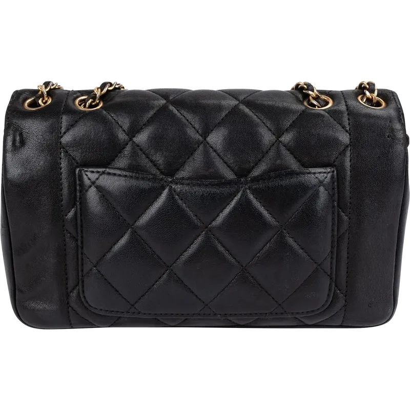 Chanel Quilted Lambskin Diana Single Flap Crossbody Bag