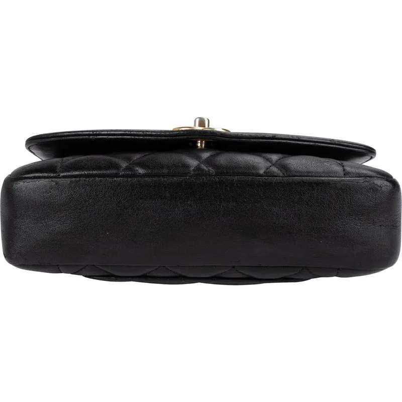 Chanel Quilted Lambskin Diana Single Flap Crossbody Bag