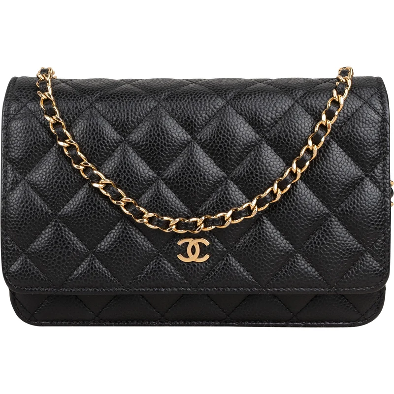 Chanel Quilted Caviar Leather Wallet On Chain Crossbody Bag