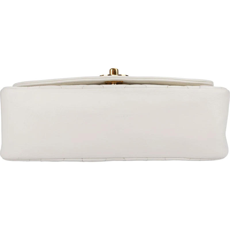 Chanel Quilted Lambskin 24K Gold Single Flap Diana Crossbody Bag