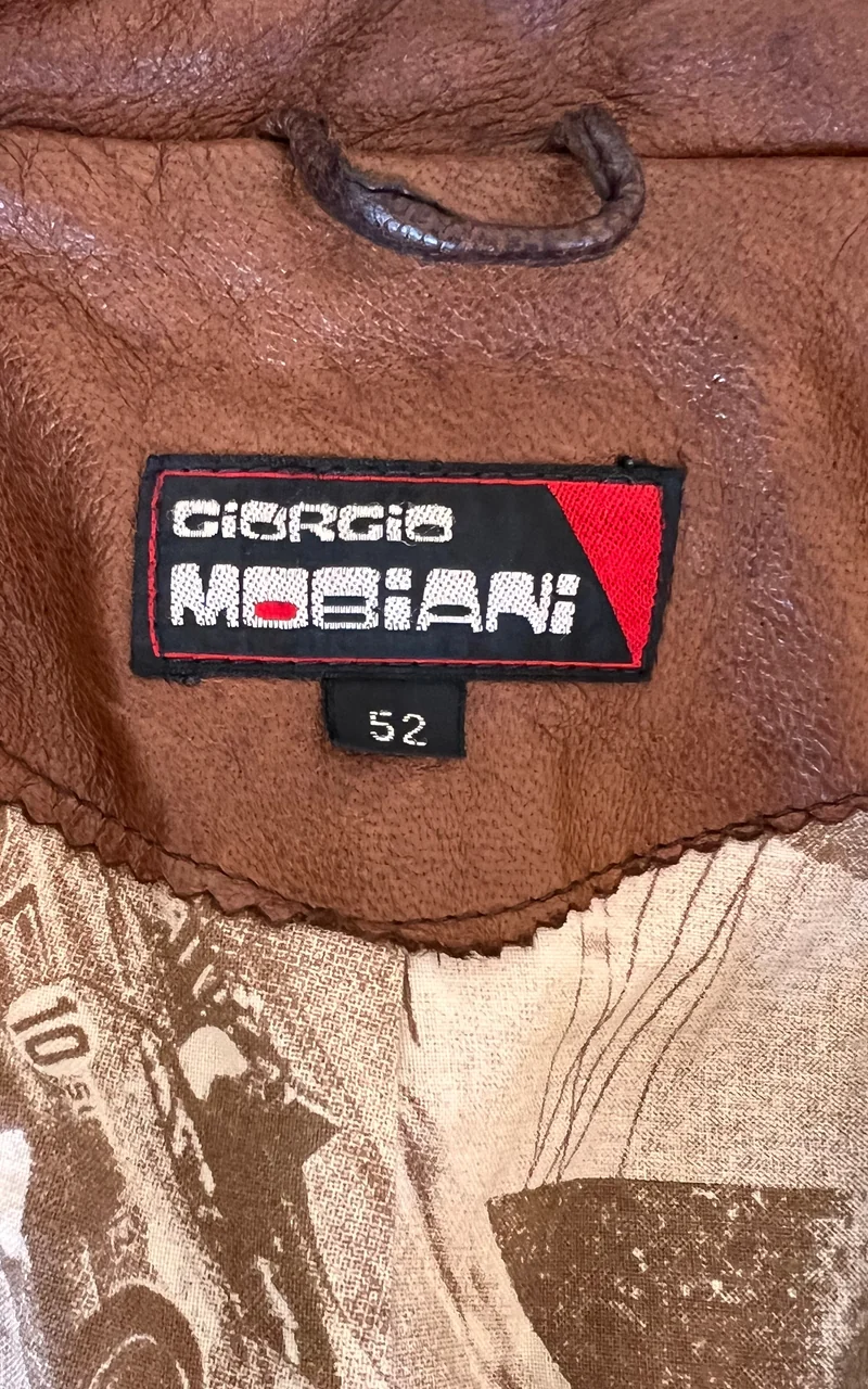 Vintage MENS Bomber Leather Jacket Giorgio Mobiani