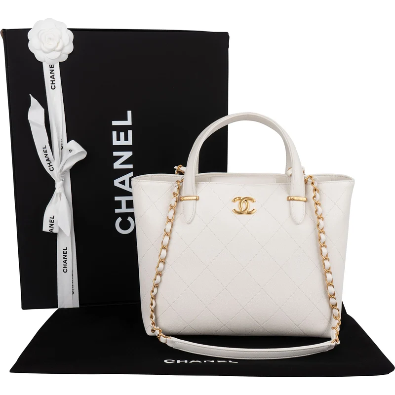 [Chanel Stitching Caviar Leather Small Bowling Handbag
