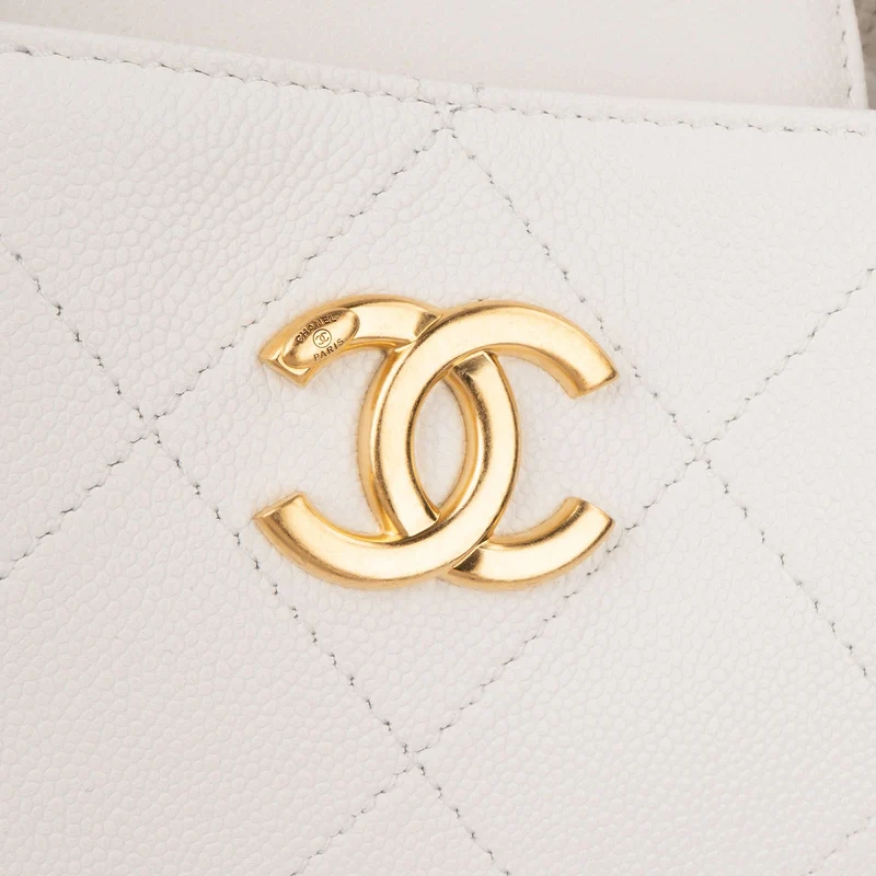 [Chanel Stitching Caviar Leather Small Bowling Handbag