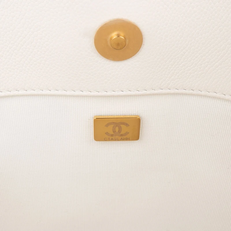 [Chanel Stitching Caviar Leather Small Bowling Handbag