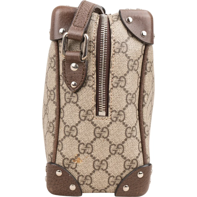 Gucci Monogram GG Supreme Canvas Studded Trunk Crossbody Bag