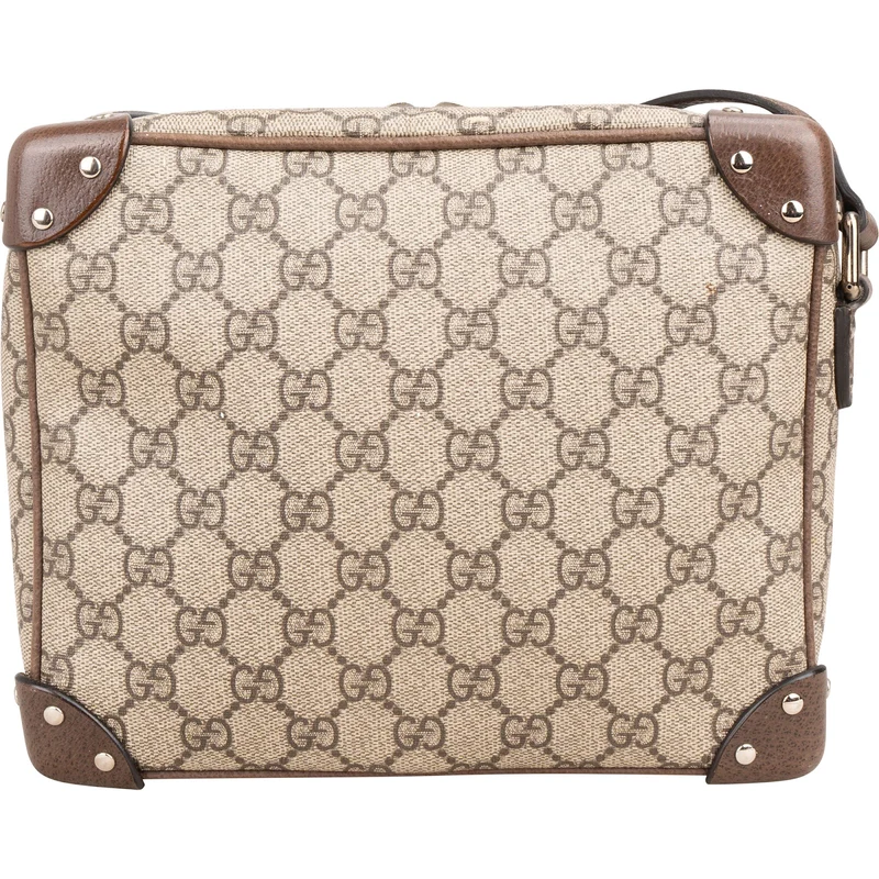 Gucci Monogram GG Supreme Canvas Studded Trunk Crossbody Bag