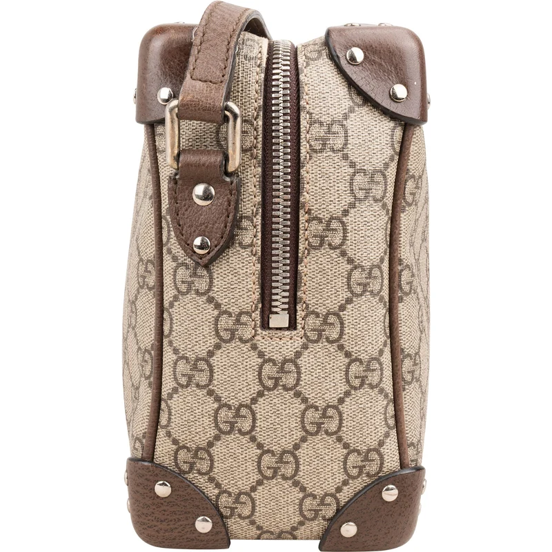 Gucci Monogram GG Supreme Canvas Studded Trunk Crossbody Bag