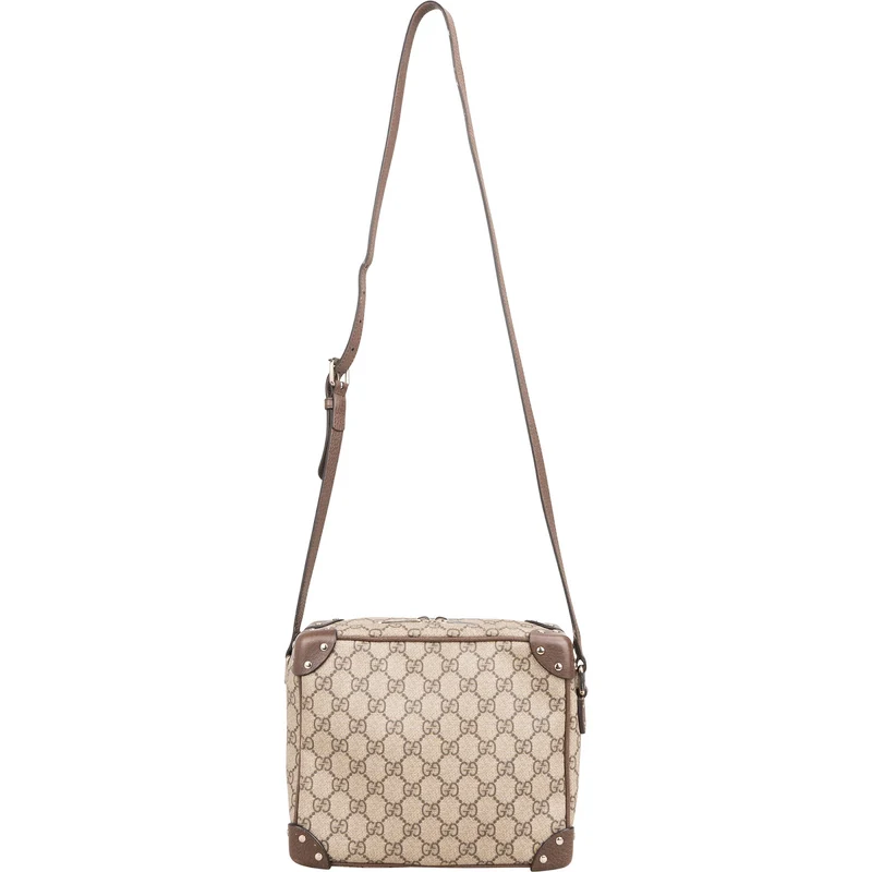 Gucci Monogram GG Supreme Canvas Studded Trunk Crossbody Bag