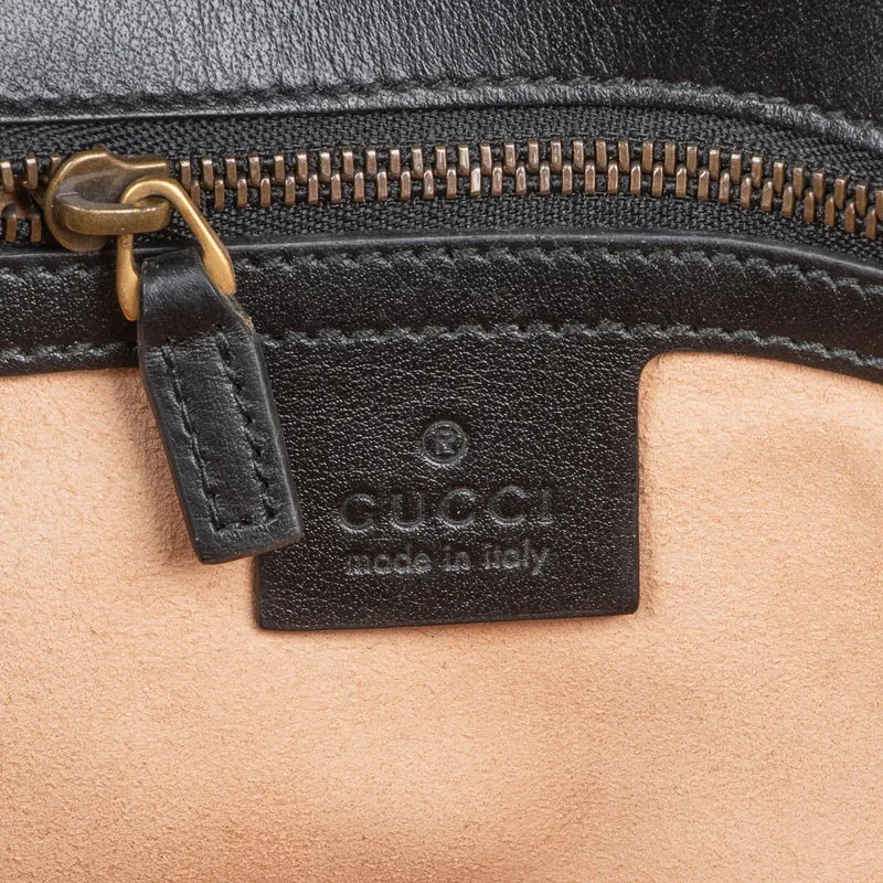 Gucci Black Matelassé Leather Marmont Crossbody Bag