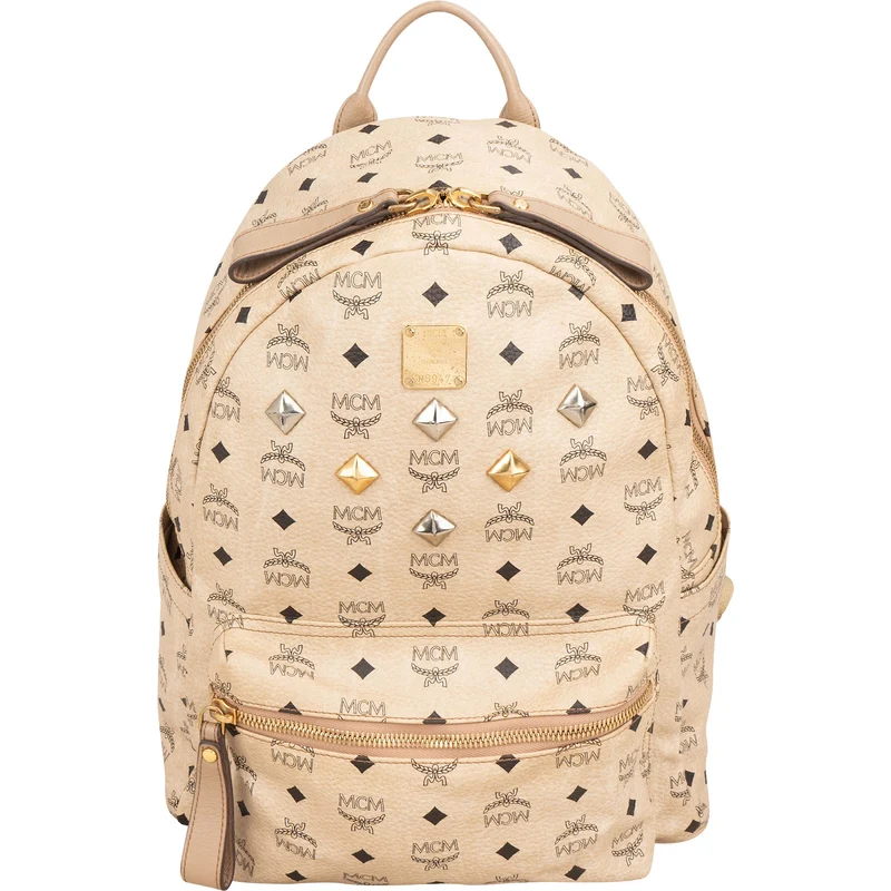 MCM Monogram Visetos Leather Stark Studded Backpack