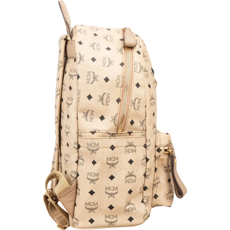 MCM Monogram Visetos Leather Stark Studded Backpack
