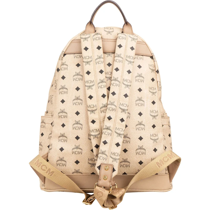 MCM Monogram Visetos Leather Stark Studded Backpack