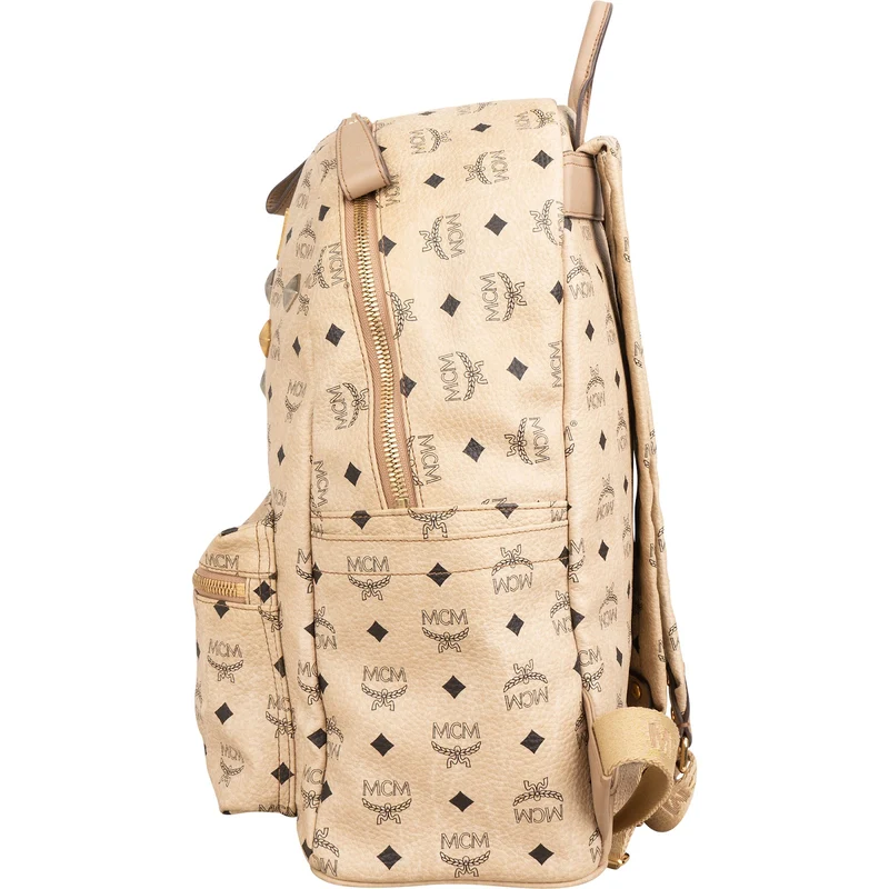 MCM Monogram Visetos Leather Stark Studded Backpack