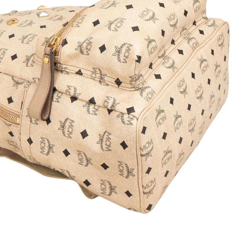 MCM Monogram Visetos Leather Stark Studded Backpack
