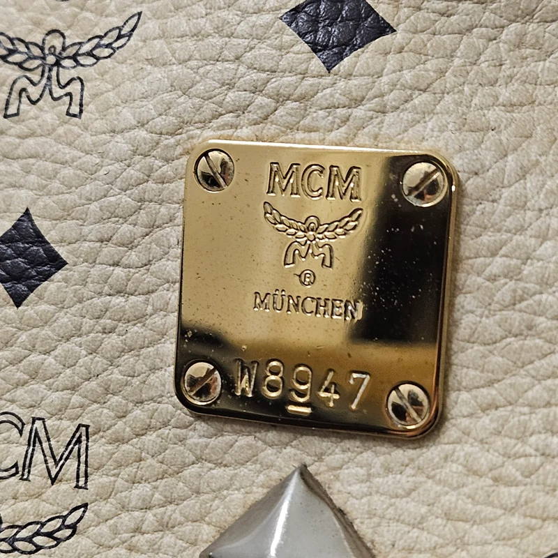 MCM Monogram Visetos Leather Stark Studded Backpack