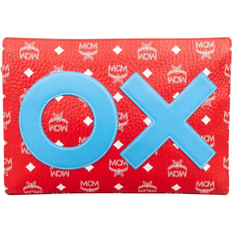 MCM Monogram Visetos Pebbled Leather OX Clutch