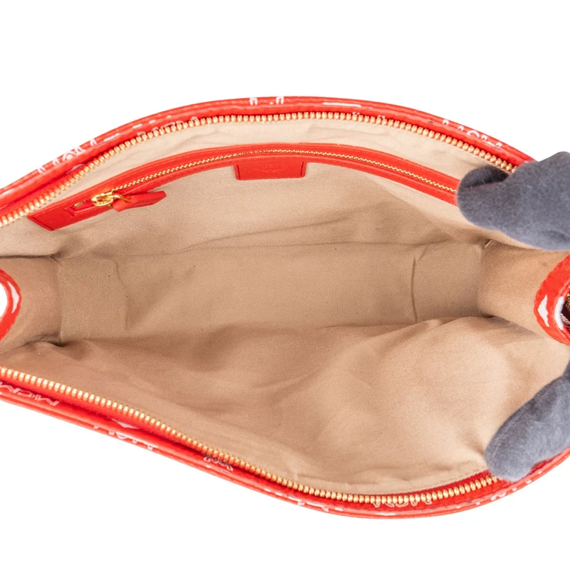 MCM Monogram Visetos Pebbled Leather OX Clutch