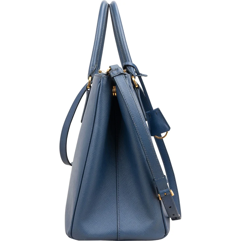 Prada Blue Saffiano Leather Large Galleria Handbag