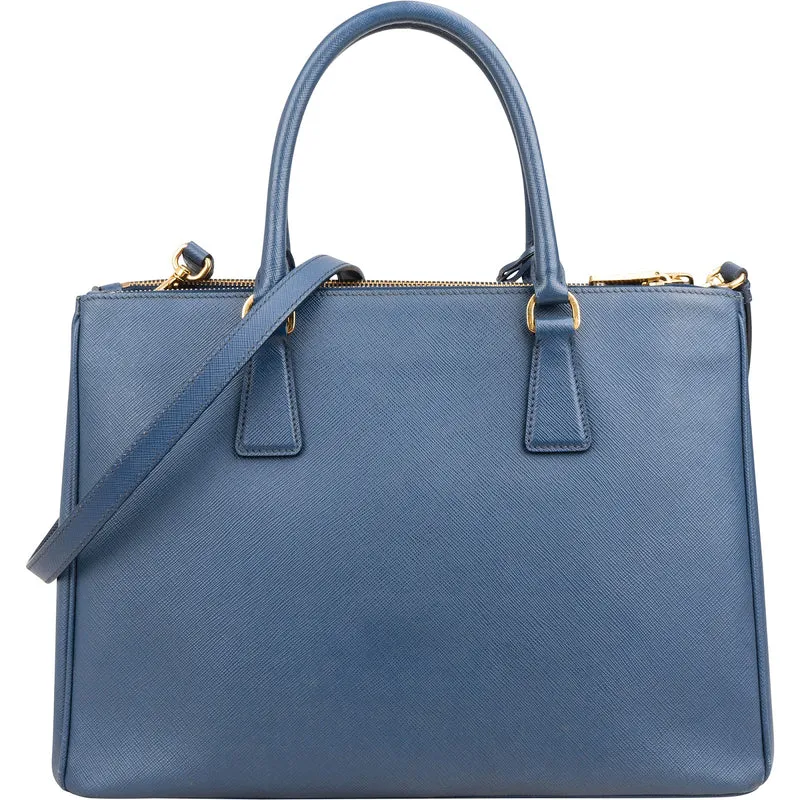 Prada Blue Saffiano Leather Large Galleria Handbag