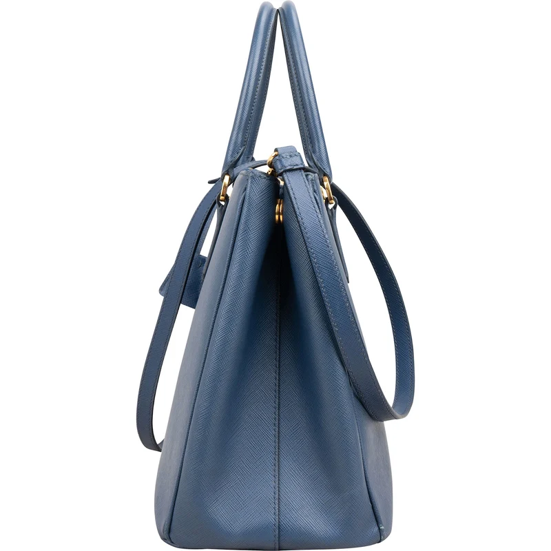 Prada Blue Saffiano Leather Large Galleria Handbag