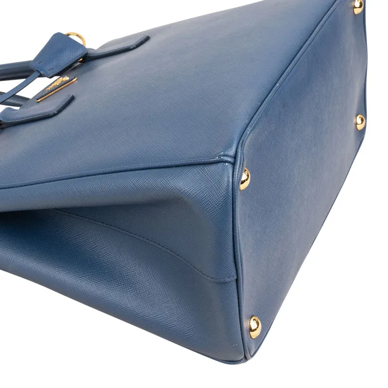 Prada Blue Saffiano Leather Large Galleria Handbag