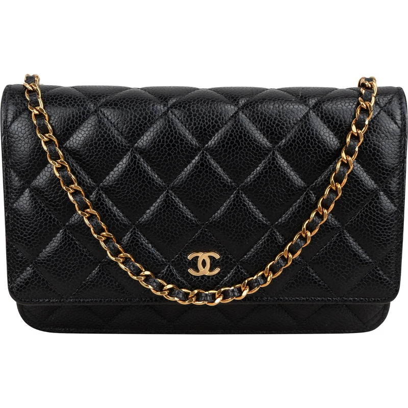 Chanel Quilted Caviar Leather Wallet On Chain Crossbody Bag